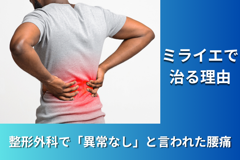 「整形外科で「異常なし」と言われた腰痛。なぜミライエで治るのかのサムネイル」